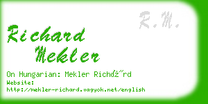 richard mekler business card